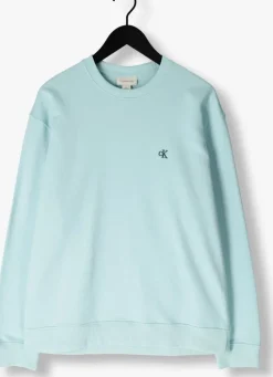 lichtblauwe calvin klein sweater ls eu 350terry monogram cn sweat