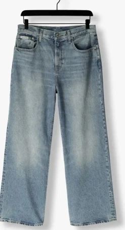 lichtblauwe calvin klein wide jeans the wide leg blue gulf