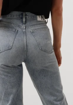 lichtblauwe calvin klein straight leg jeans high rise straight