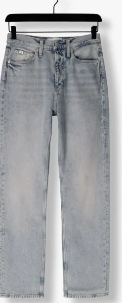 lichtblauwe calvin klein straight leg jeans high rise straight