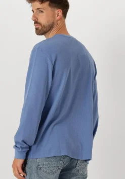 lichtblauwe calvin klein trui ls waffle badge crewnk tee