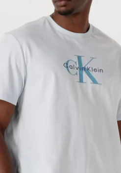 lichtblauwe calvin klein t-shirt ss hero monologo tee 20s