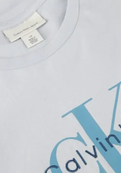 lichtblauwe calvin klein t-shirt ss hero monologo tee 20s