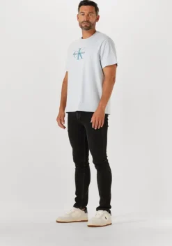 lichtblauwe calvin klein t-shirt ss hero monologo tee 20s
