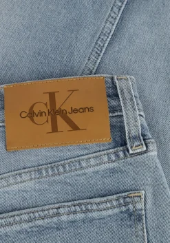 lichtblauwe calvin klein straight leg jeans high rise straight