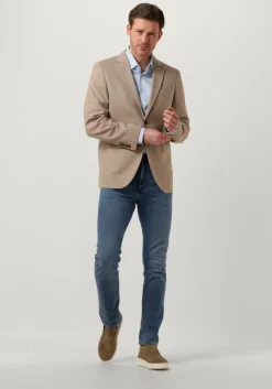 lichtblauwe calvin klein klassiek overhemd poplin stretch slim shirt