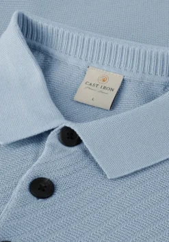 lichtblauwe cast iron polo short sleeve polo cotton modal