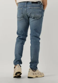 lichtblauwe cast iron slim fit jeans shiftback regular tapered medium indigo wash