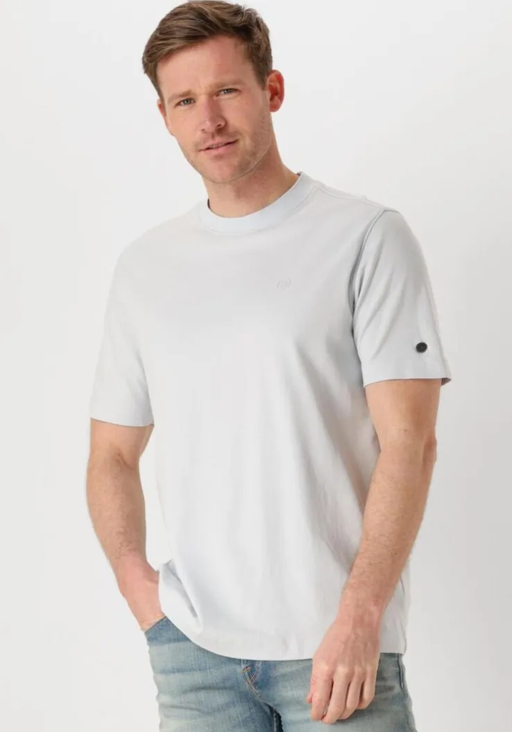 lichtblauwe cast iron t-shirt short sleeve r-neck regular fit interlock