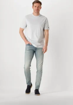 lichtblauwe cast iron t-shirt short sleeve r-neck regular fit interlock