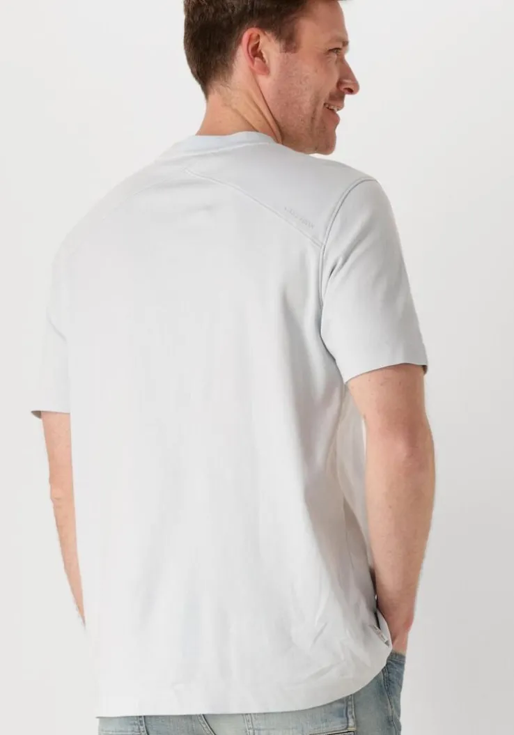 lichtblauwe cast iron t-shirt short sleeve r-neck regular fit interlock