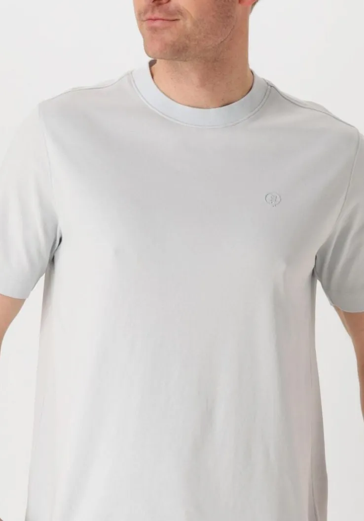 lichtblauwe cast iron t-shirt short sleeve r-neck regular fit interlock