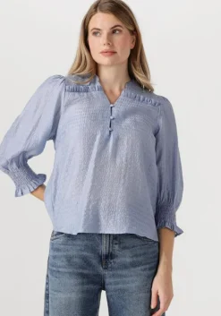 lichtblauwe co'couture blouses charliecc frill ss shirt