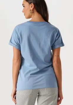 lichtblauwe colourful rebel t-shirt uni logo boxy tee