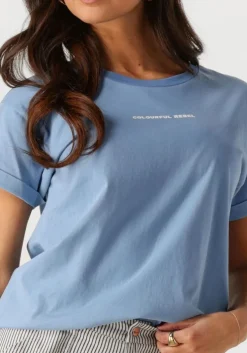 lichtblauwe colourful rebel t-shirt uni logo boxy tee