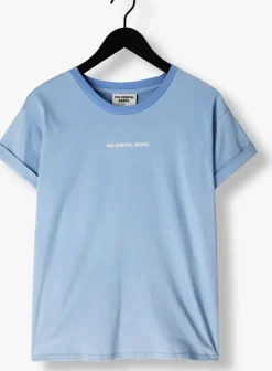 lichtblauwe colourful rebel t-shirt uni logo boxy tee