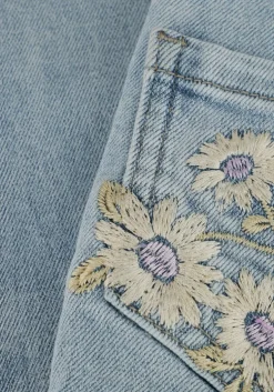 lichtblauwe daily7 flared jeans 2400 flared fit embroderie