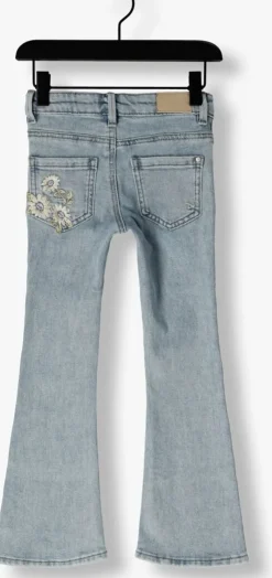 lichtblauwe daily7 flared jeans 2400 flared fit embroderie
