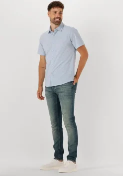 lichtblauwe dstrezzed casual overhemd anthony shirt