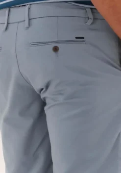 lichtblauwe dstrezzed korte broek jogger shorts twill knit