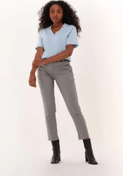 lichtblauwe esmé studios top mae 2/4 loose polo blouse knit