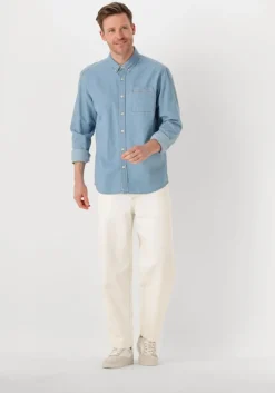 lichtblauwe forét casual overhemd hornet chambray shirt