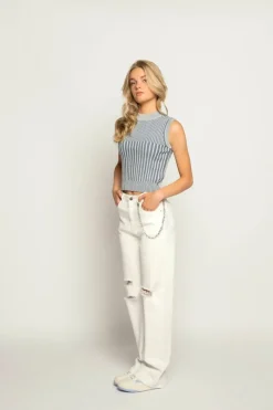 lichtblauwe frankie & liberty trui macy knit