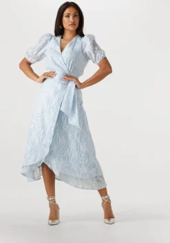 lichtblauwe freebird midi jurk blossom layer