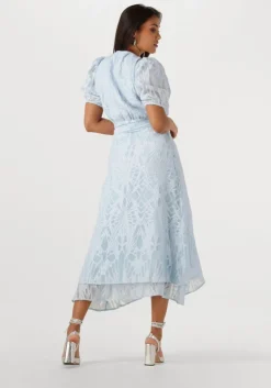 lichtblauwe freebird midi jurk blossom layer