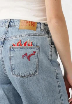 lichtblauwe harper & yve straight leg jeans yve-pa picante