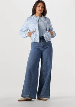 lichtblauwe jansen amsterdam jack josien jasje j 275 jacquard bomber long sleeve