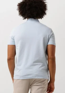 lichtblauwe lacoste polo regular fit cotton blend polo shirt