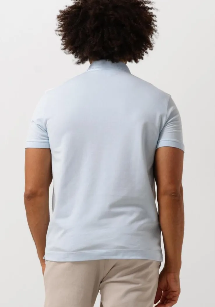 lichtblauwe lacoste polo regular fit cotton blend polo shirt