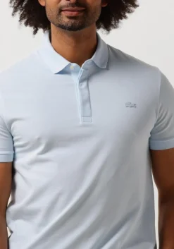lichtblauwe lacoste polo regular fit cotton blend polo shirt