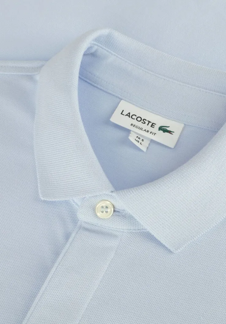 lichtblauwe lacoste polo regular fit cotton blend polo shirt