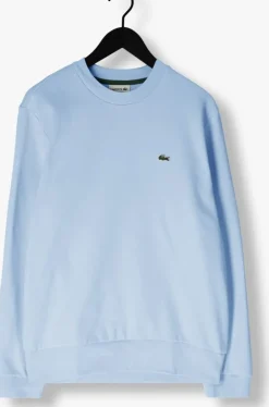 lichtblauwe lacoste sweater classic fit brushed fleece sweatshirt
