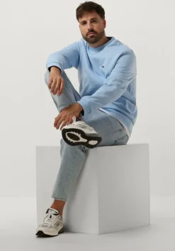 lichtblauwe lacoste sweater classic fit brushed fleece sweatshirt