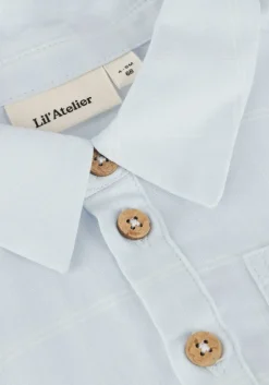 lichtblauwe lil' atelier blouses nbmfrido ss loose body shirt lil