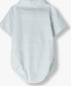 lichtblauwe lil' atelier blouses nbmfrido ss loose body shirt lil