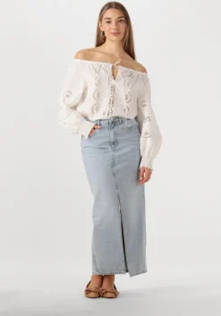 lichtblauwe liu jo midirok gonna lunga straight