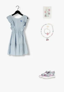 lichtblauwe looxs little midi jurk 2512-7830