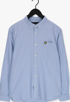 lichtblauwe lyle & scott casual overhemd regular fit light weight oxford shirt