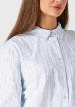 lichtblauwe modström blouses millemd stripe shirt