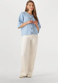 lichtblauwe modström vest noemd cardigian