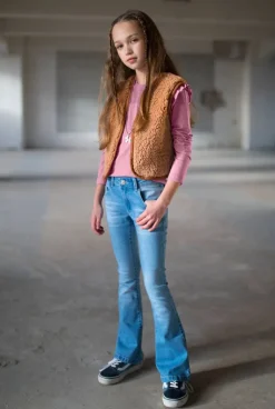 lichtblauwe moodstreet flared jeans mt stretch flared jeans