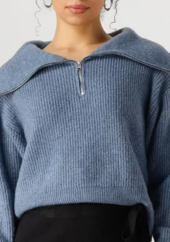 lichtblauwe msch copenhagen trui mschgytta zip pullover
