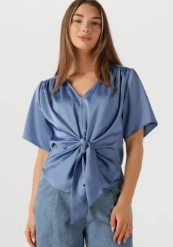 lichtblauwe neo noir blouses casadia heavy sateen blouse