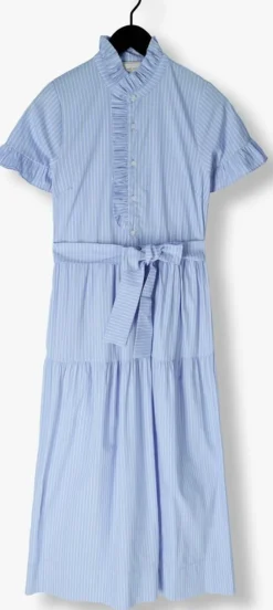 lichtblauwe neo noir maxi jurk nellie stripe dress