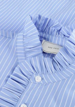 lichtblauwe neo noir maxi jurk nellie stripe dress