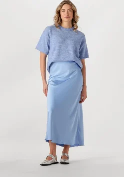 lichtblauwe neo noir maxirok vicky heavy sateen skirt